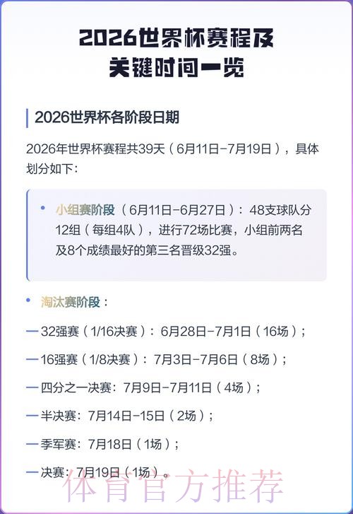 2026世界杯每日赛程今日最新时间表怎么查